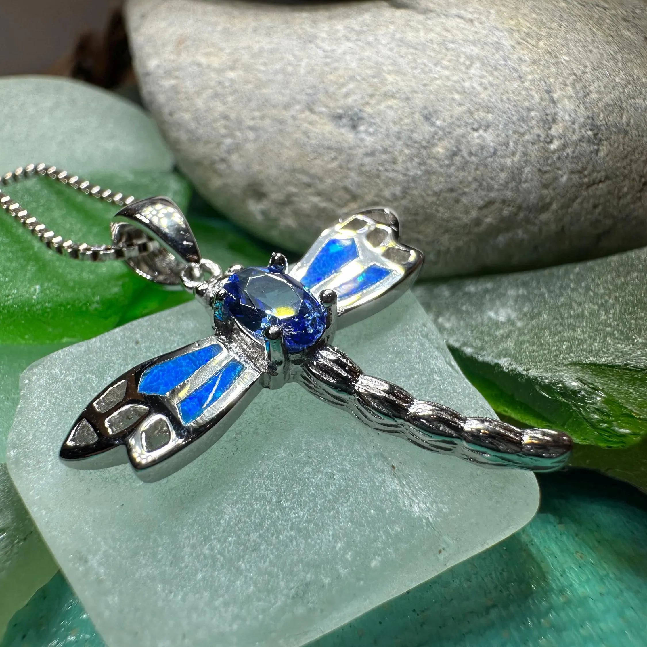 Blue Dream Dragonfly Necklace