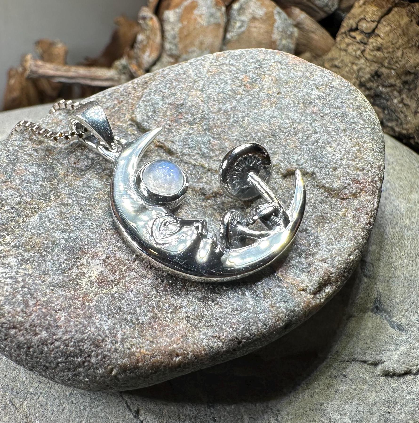 Magical Mushroom Moon Necklace