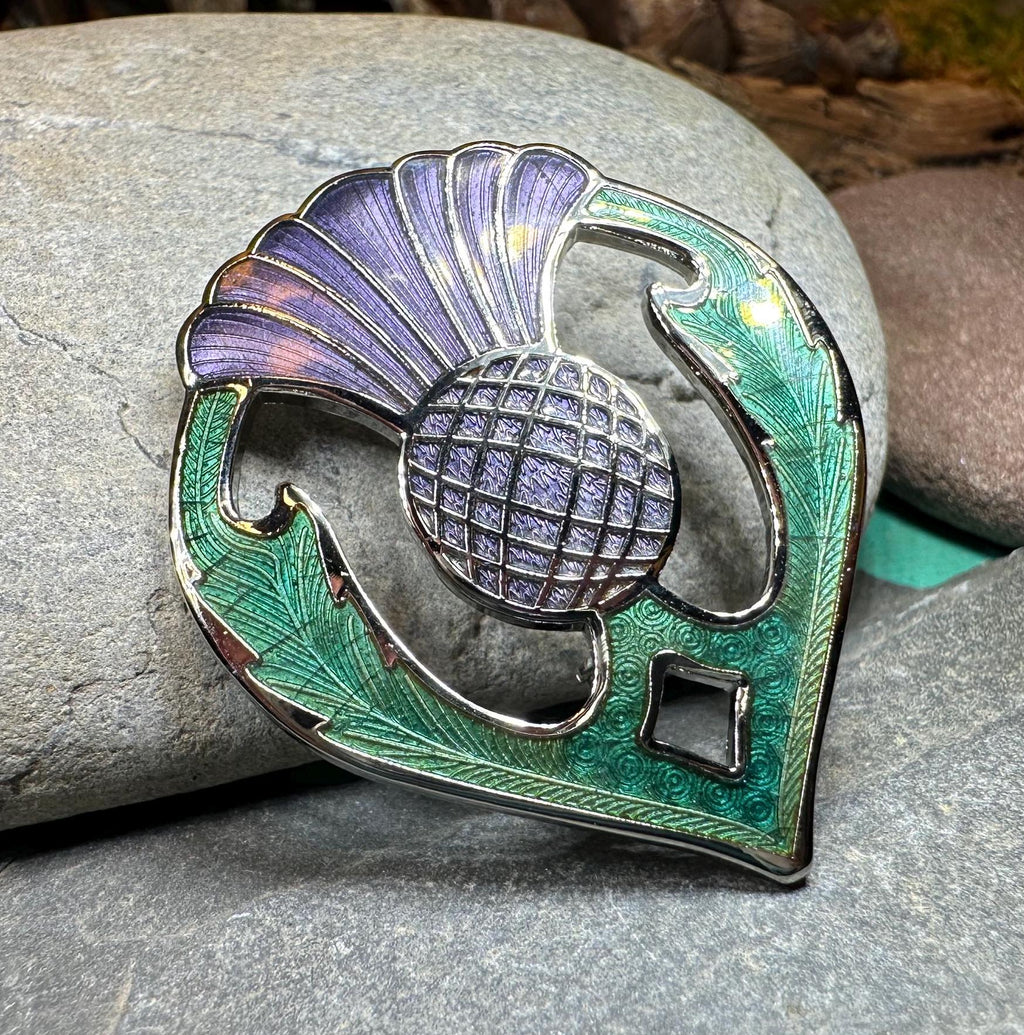 Lochside Thistle Enamel Brooch