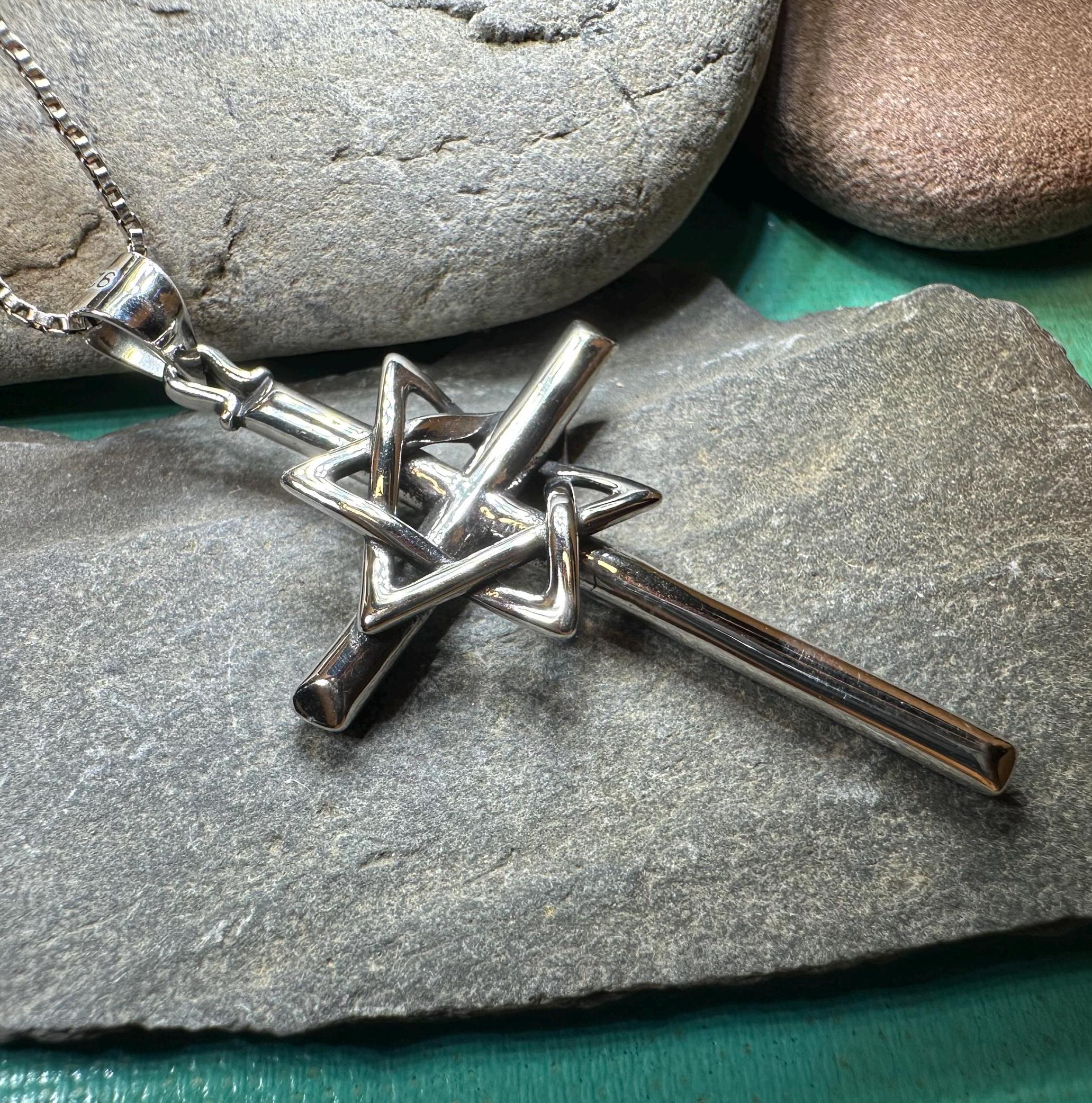 Large Star of David Cross Necklace