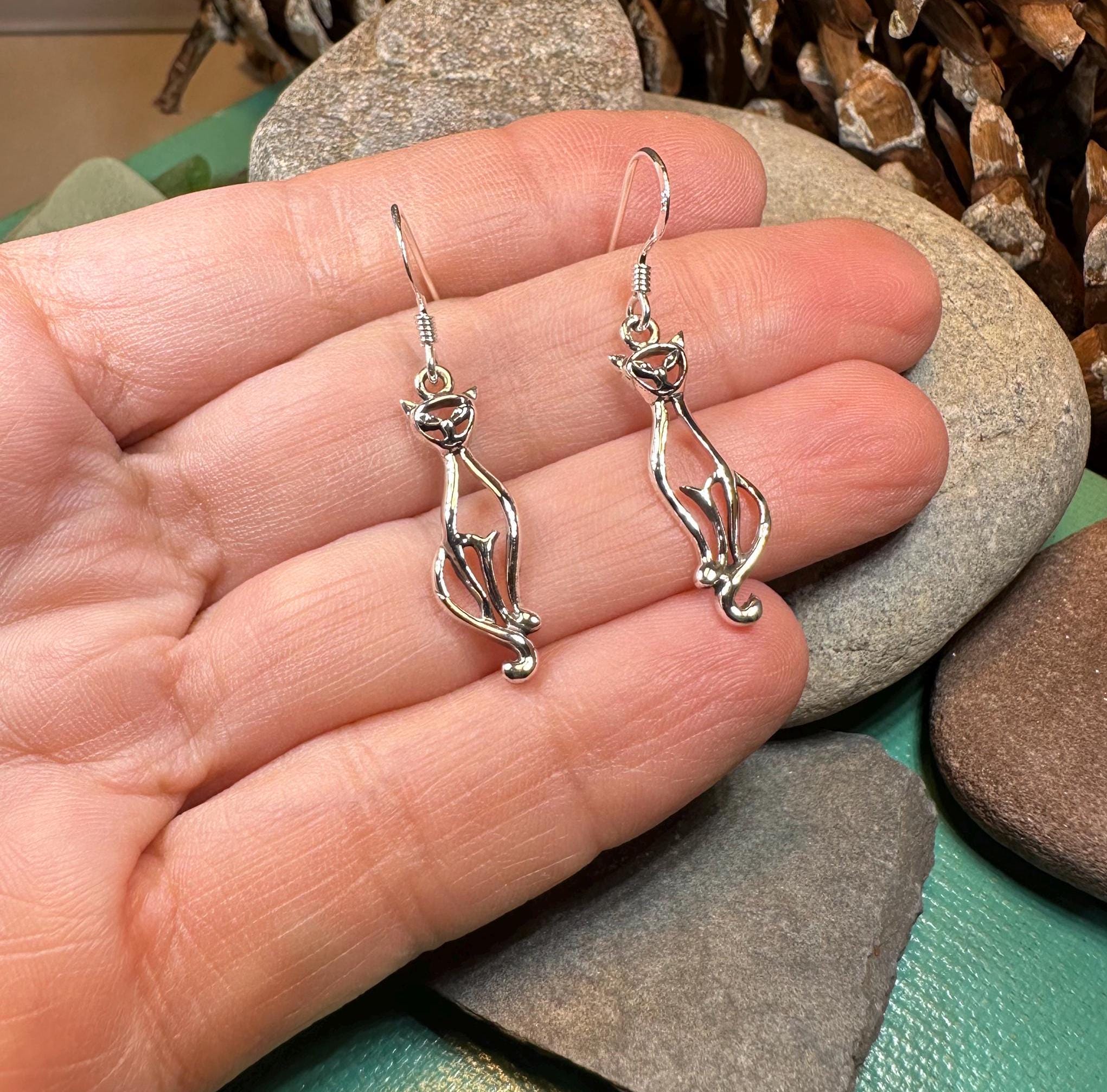 Roxie Celtic Cat Earrings