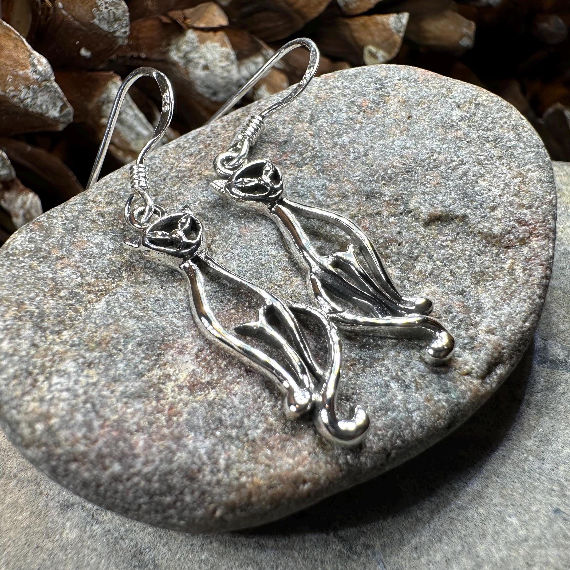 Roxie Celtic Cat Earrings