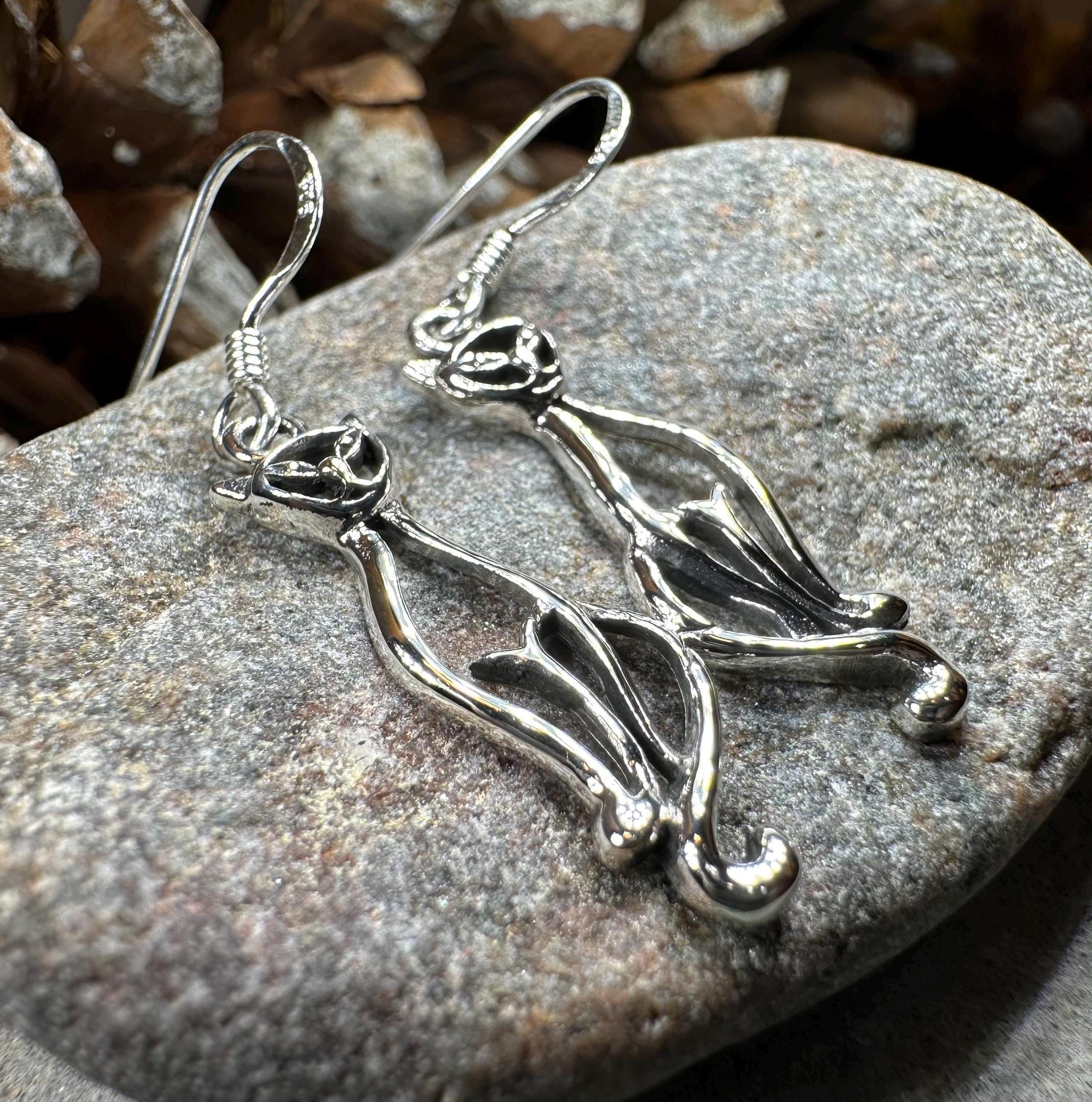 Roxie Celtic Cat Earrings