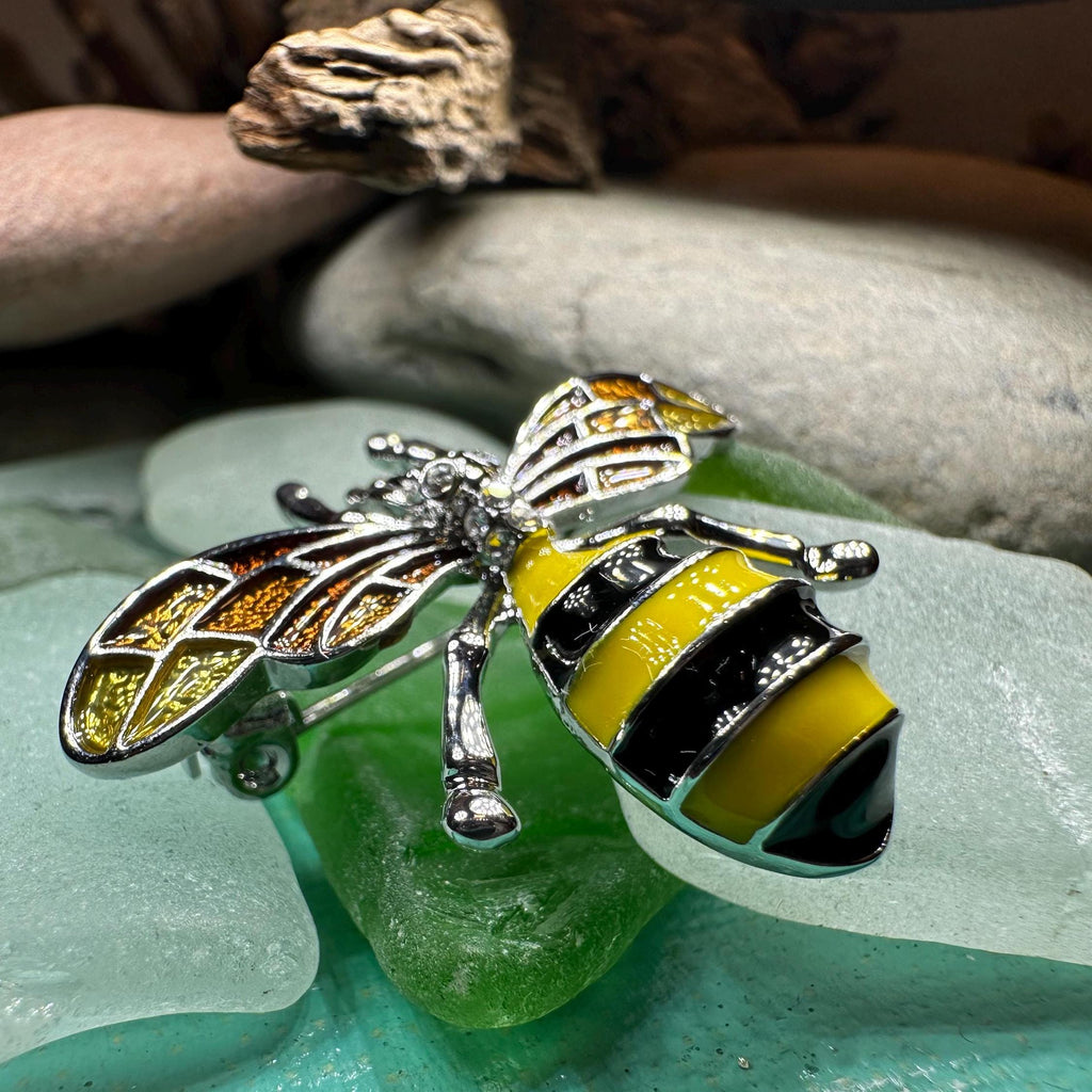 Honey Bee Enamel Brooch