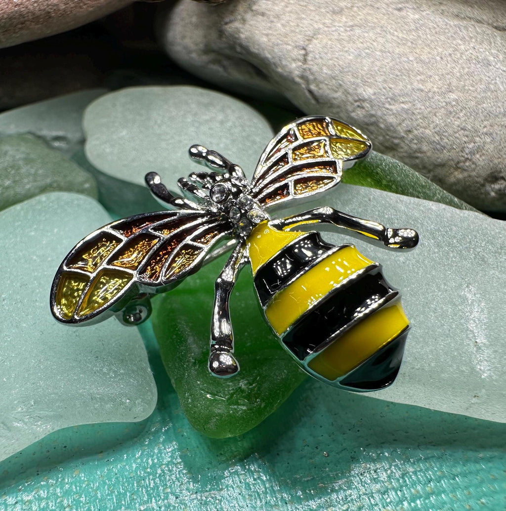 Honey Bee Enamel Brooch