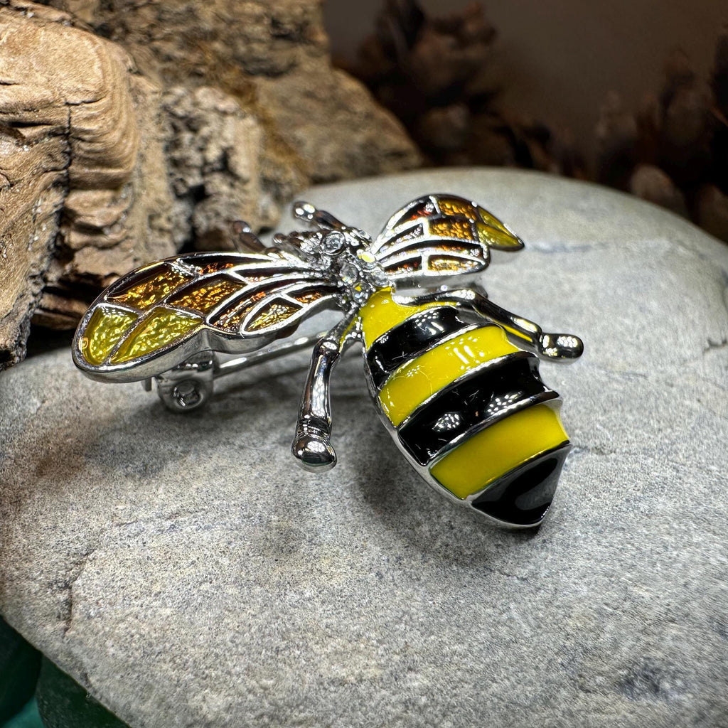 Honey Bee Enamel Brooch