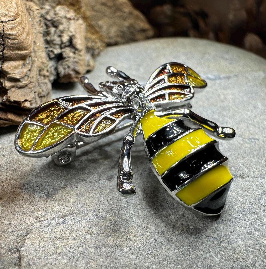 Honey Bee Enamel Brooch