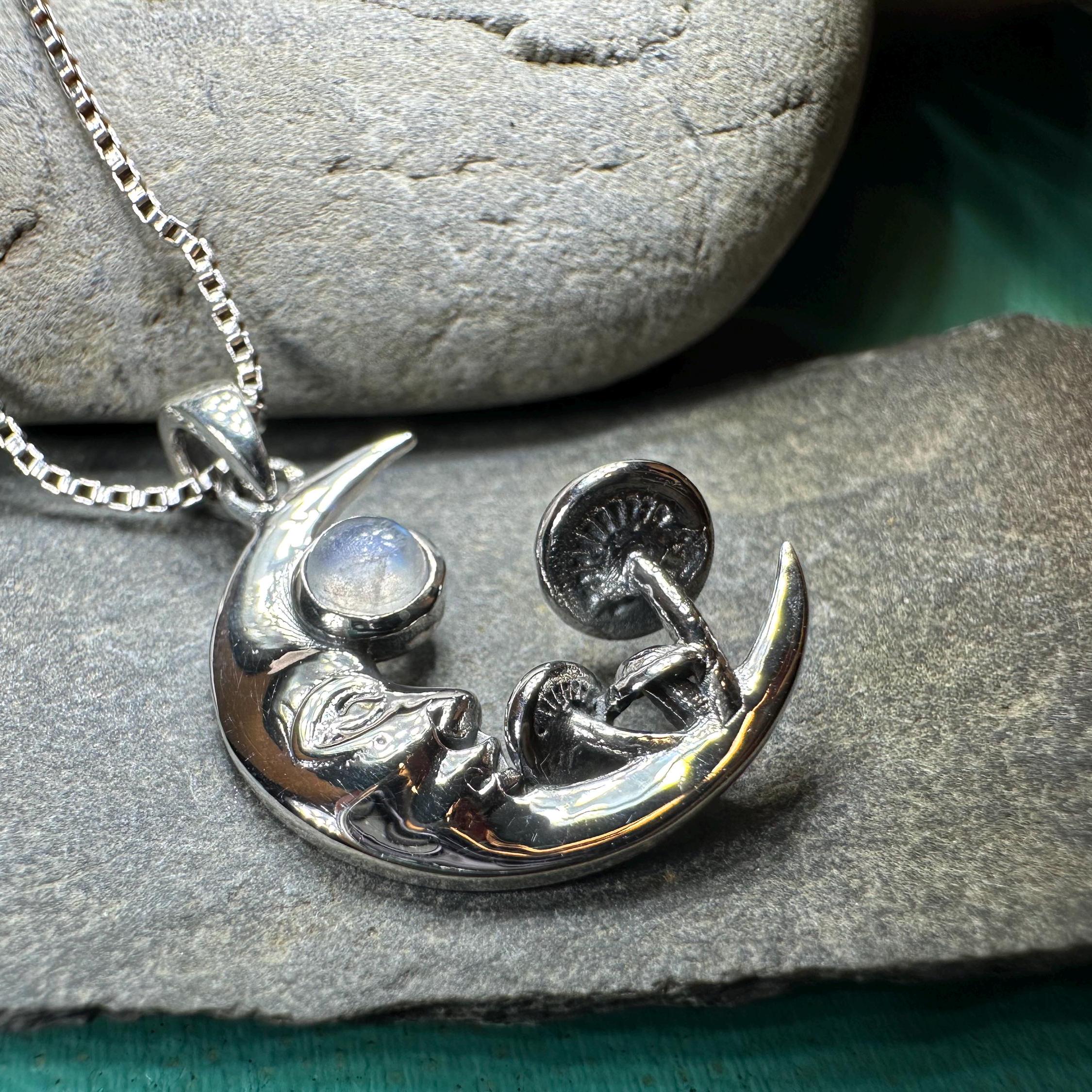 Magical Mushroom Moon Necklace