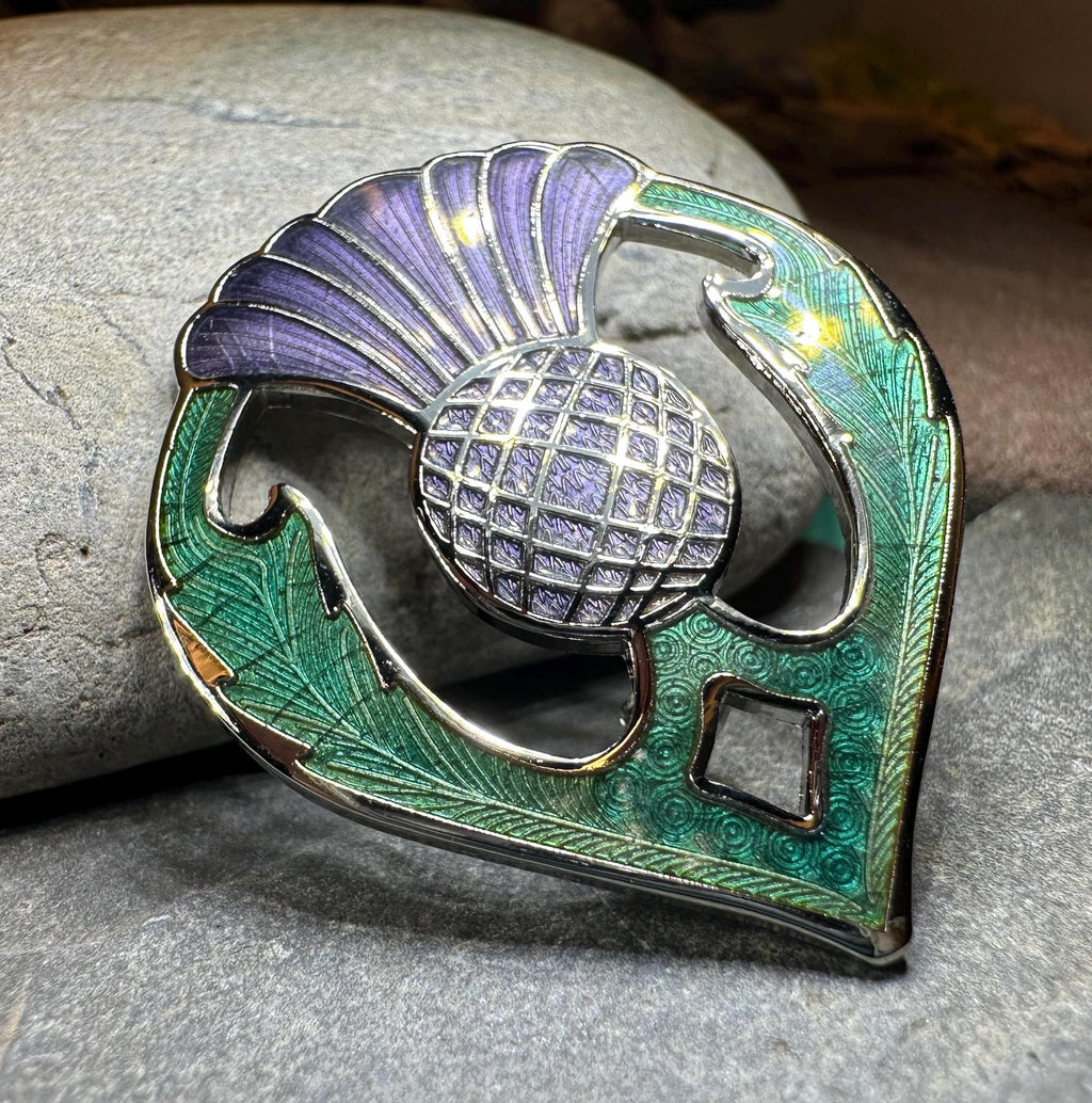 Lochside Thistle Enamel Brooch