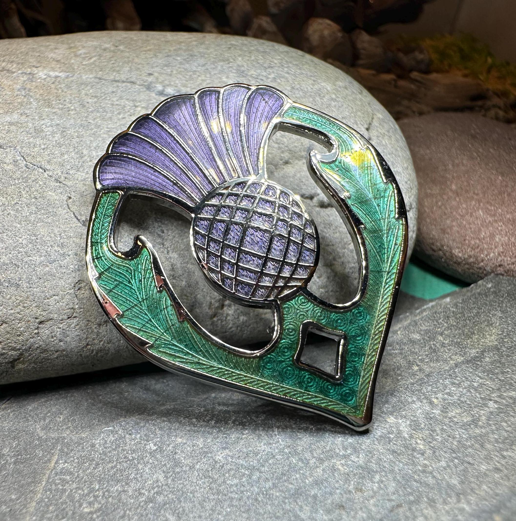 Lochside Thistle Enamel Brooch