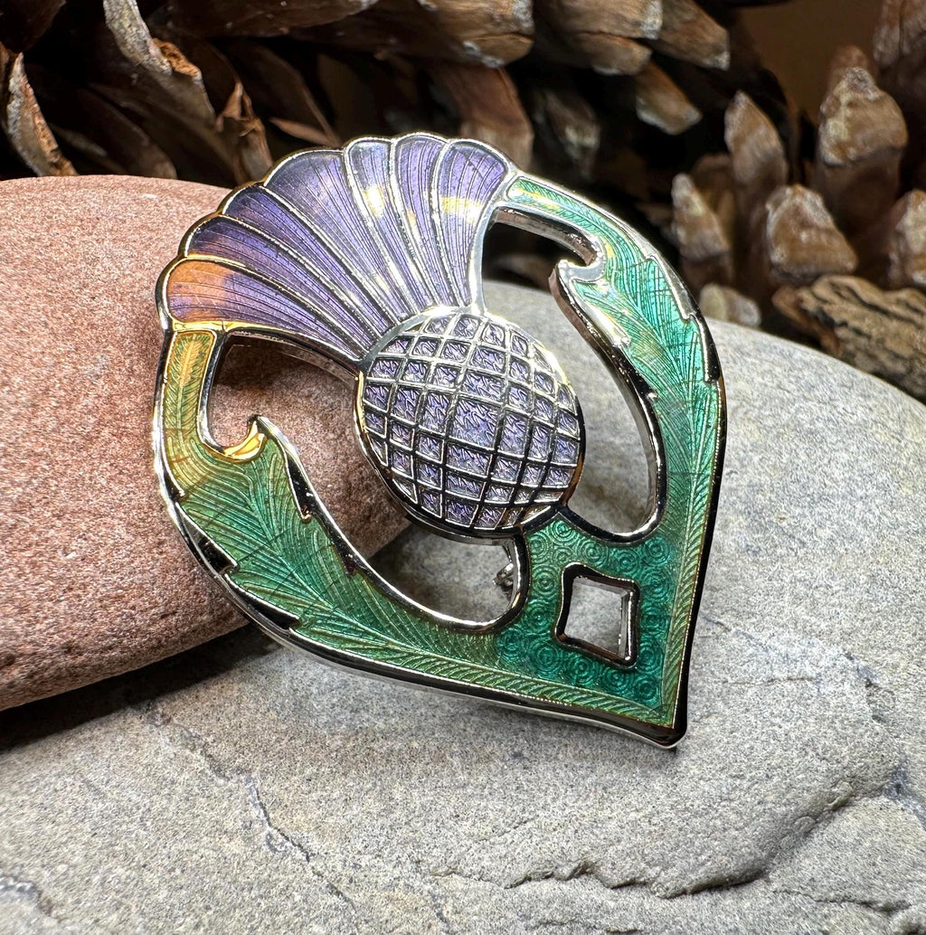 Lochside Thistle Enamel Brooch