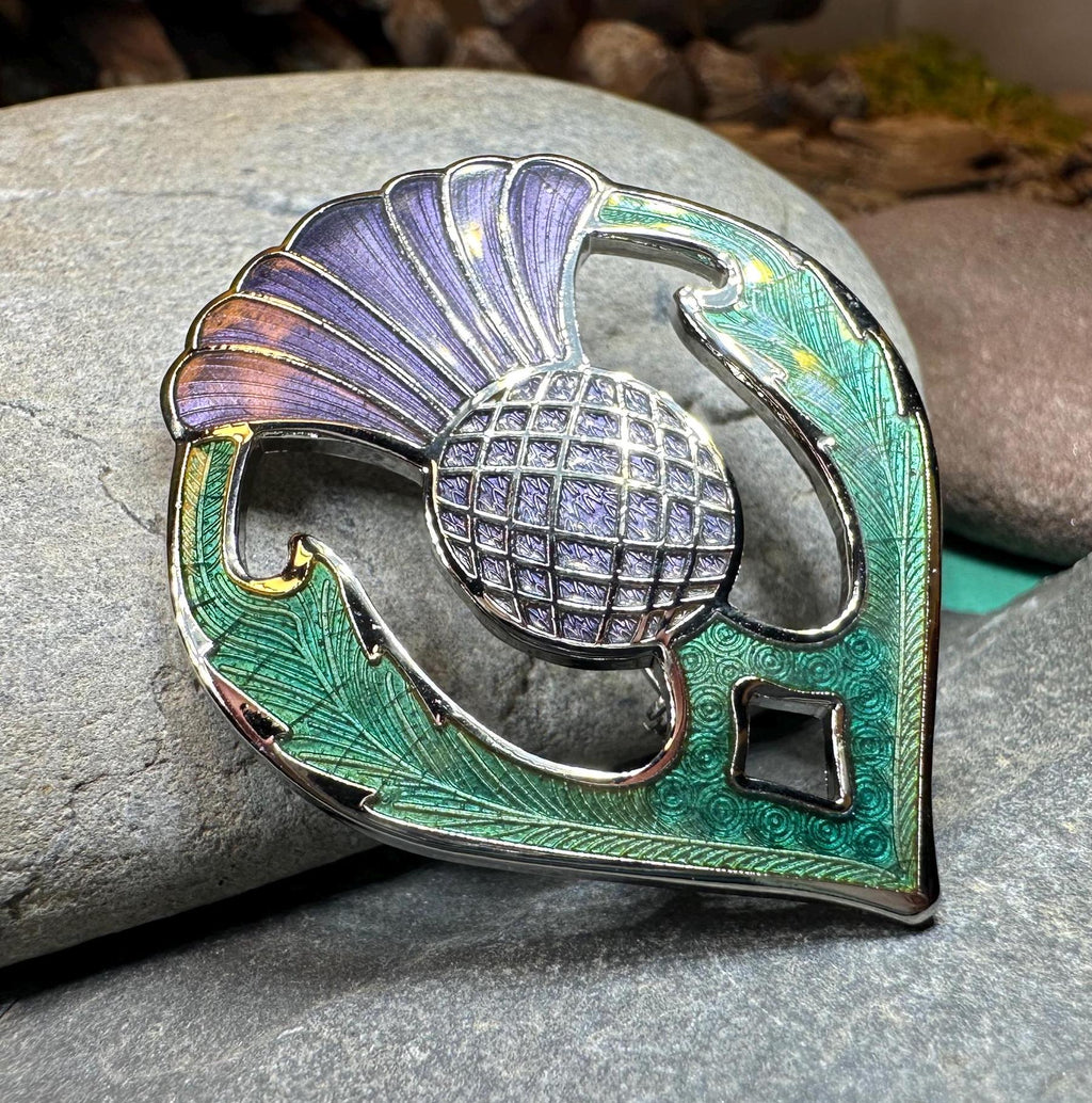 Lochside Thistle Enamel Brooch