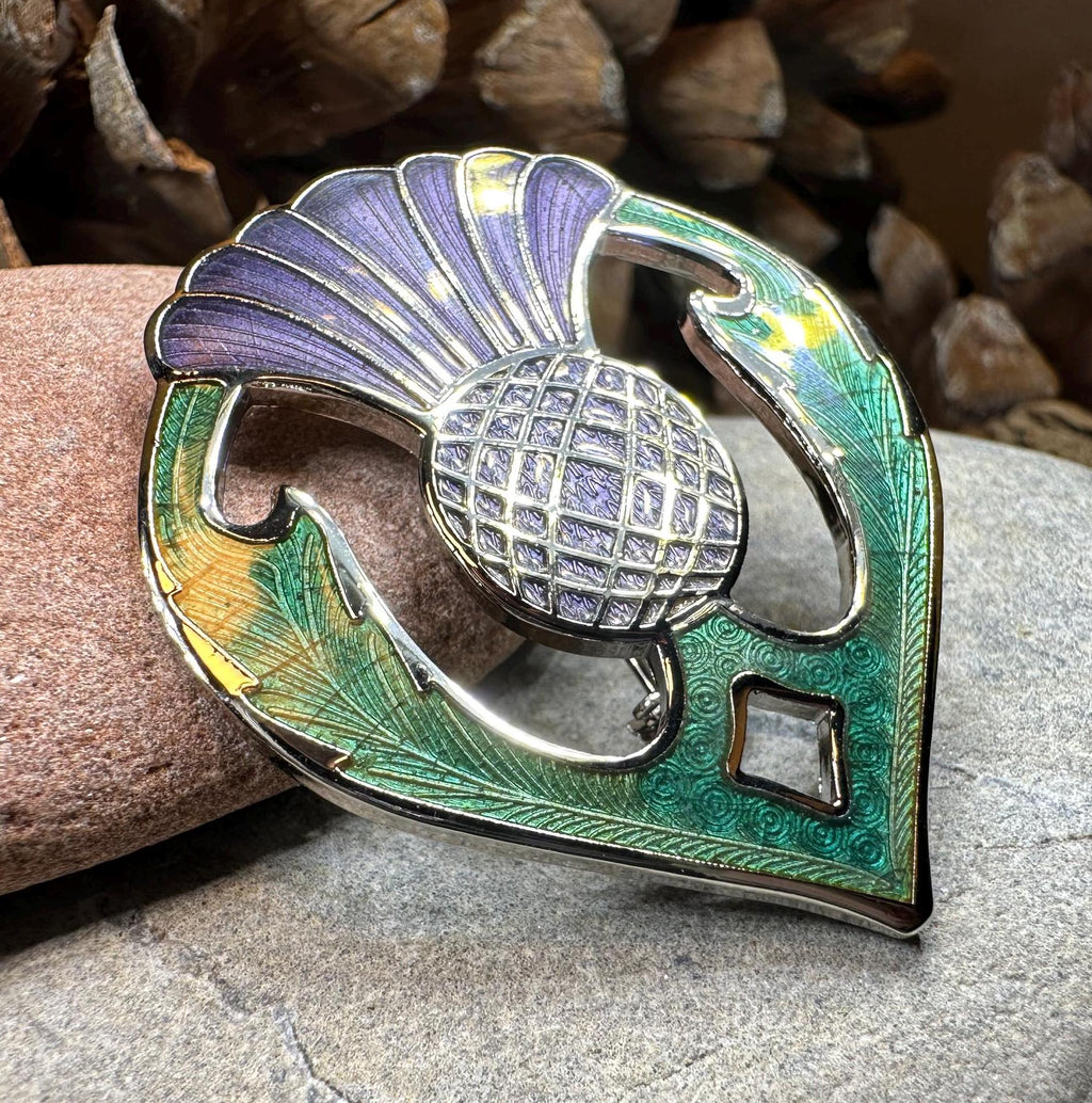 Lochside Thistle Enamel Brooch