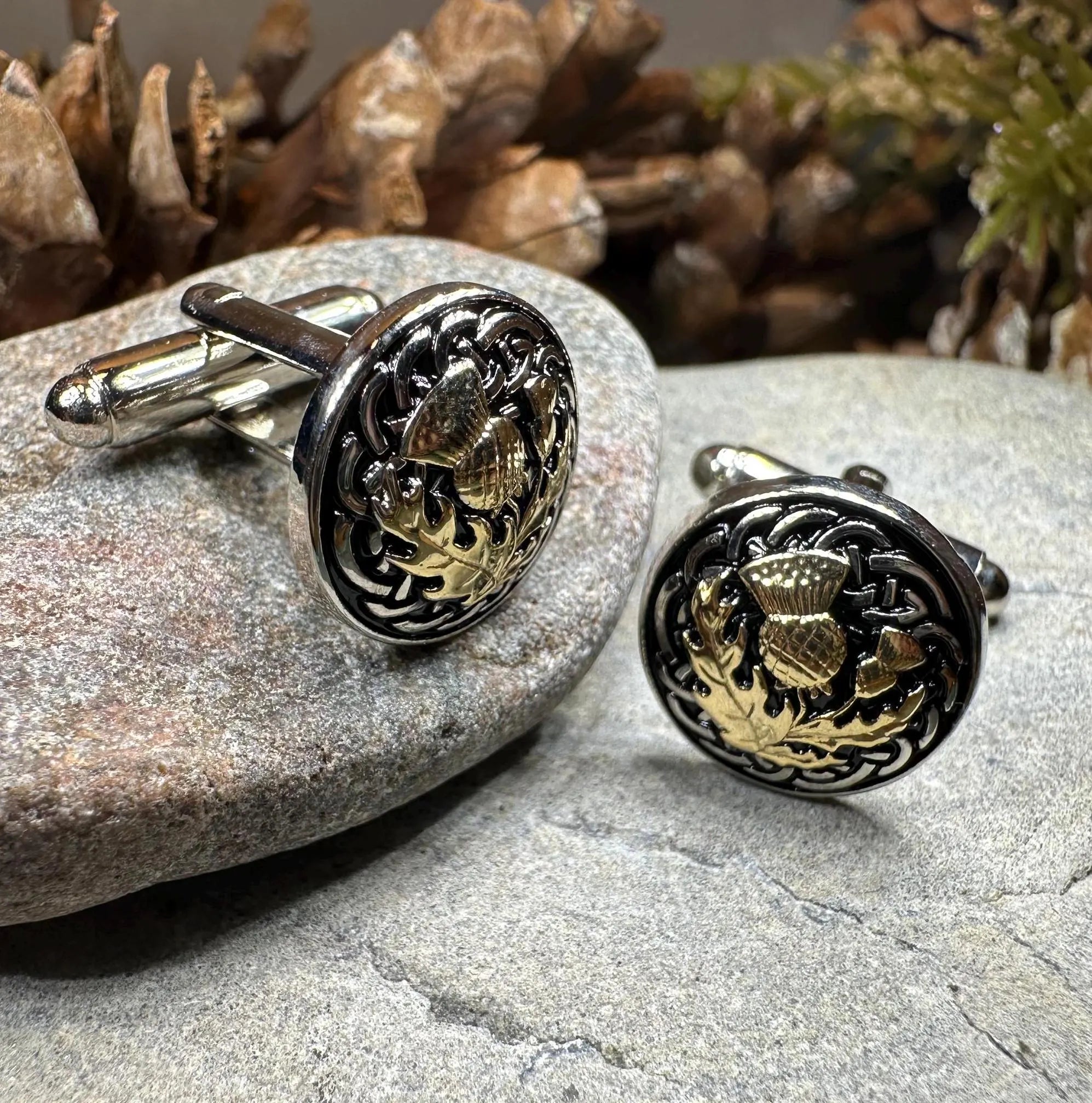 Golden Thistle Cuff Links