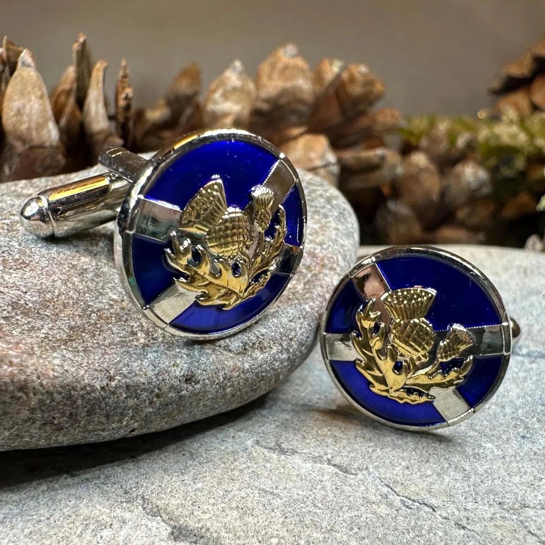 Saltire Thistle Cuff Links