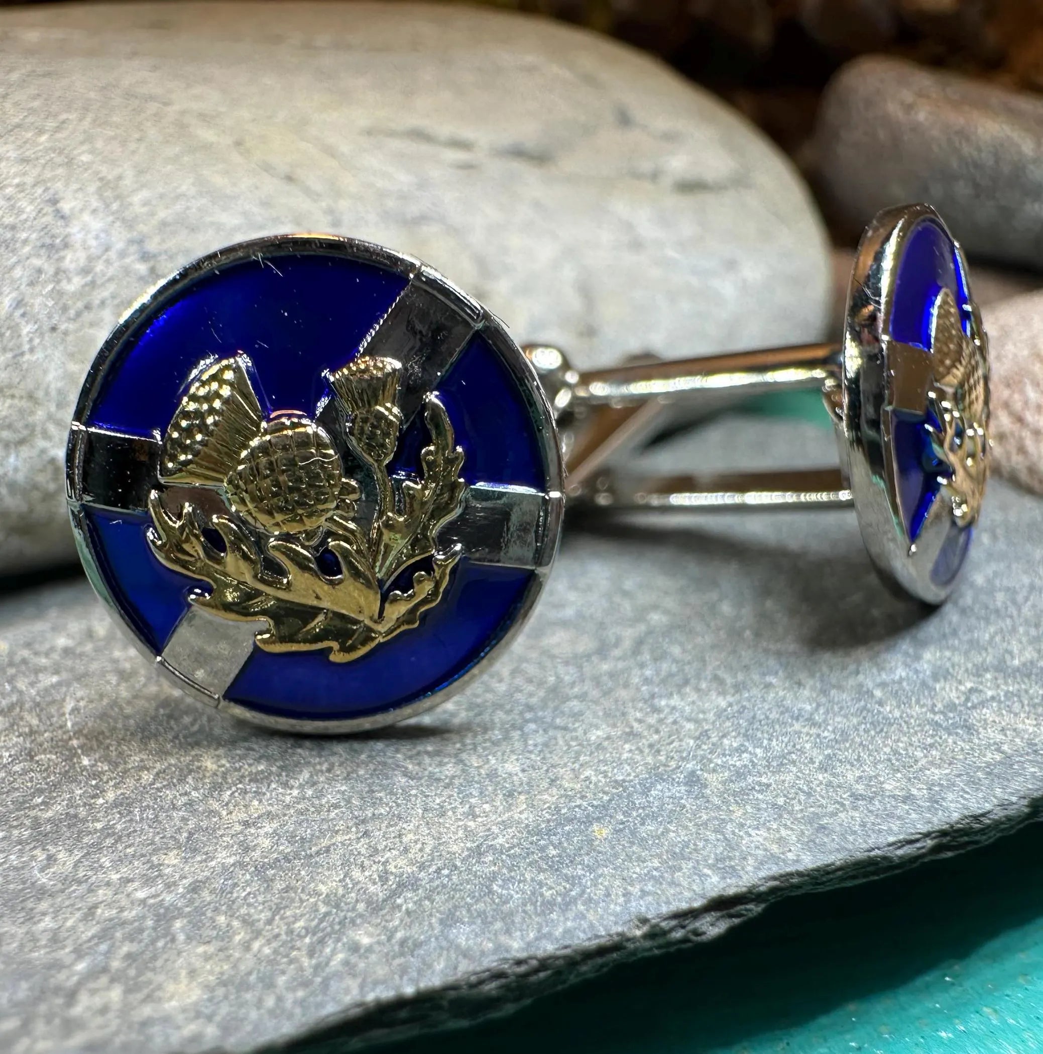Saltire Thistle Cuff Links