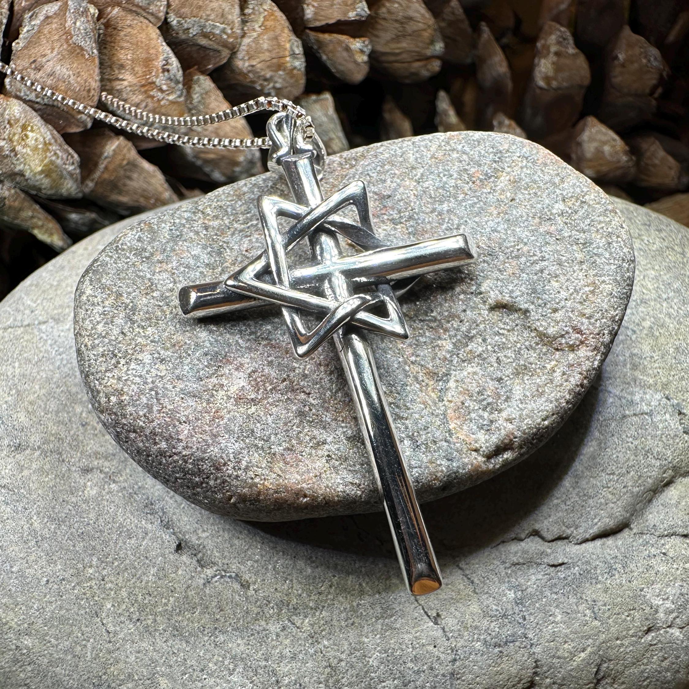 Large Star of David Cross Necklace