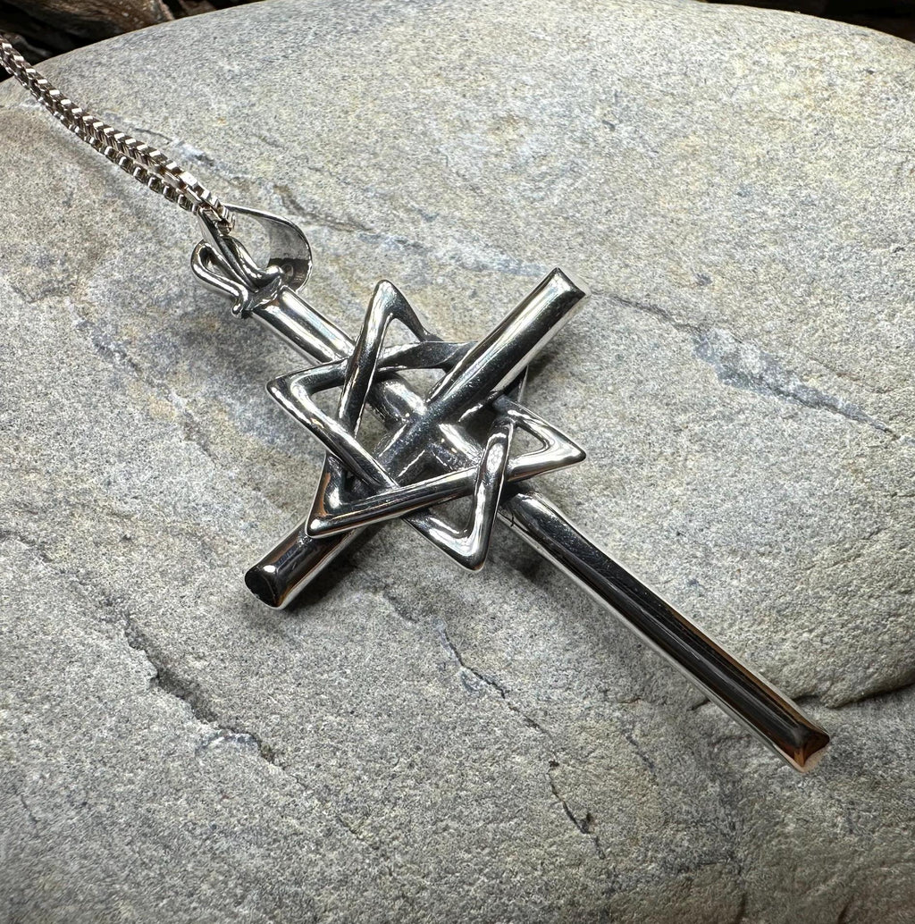Large Star of David Cross Necklace