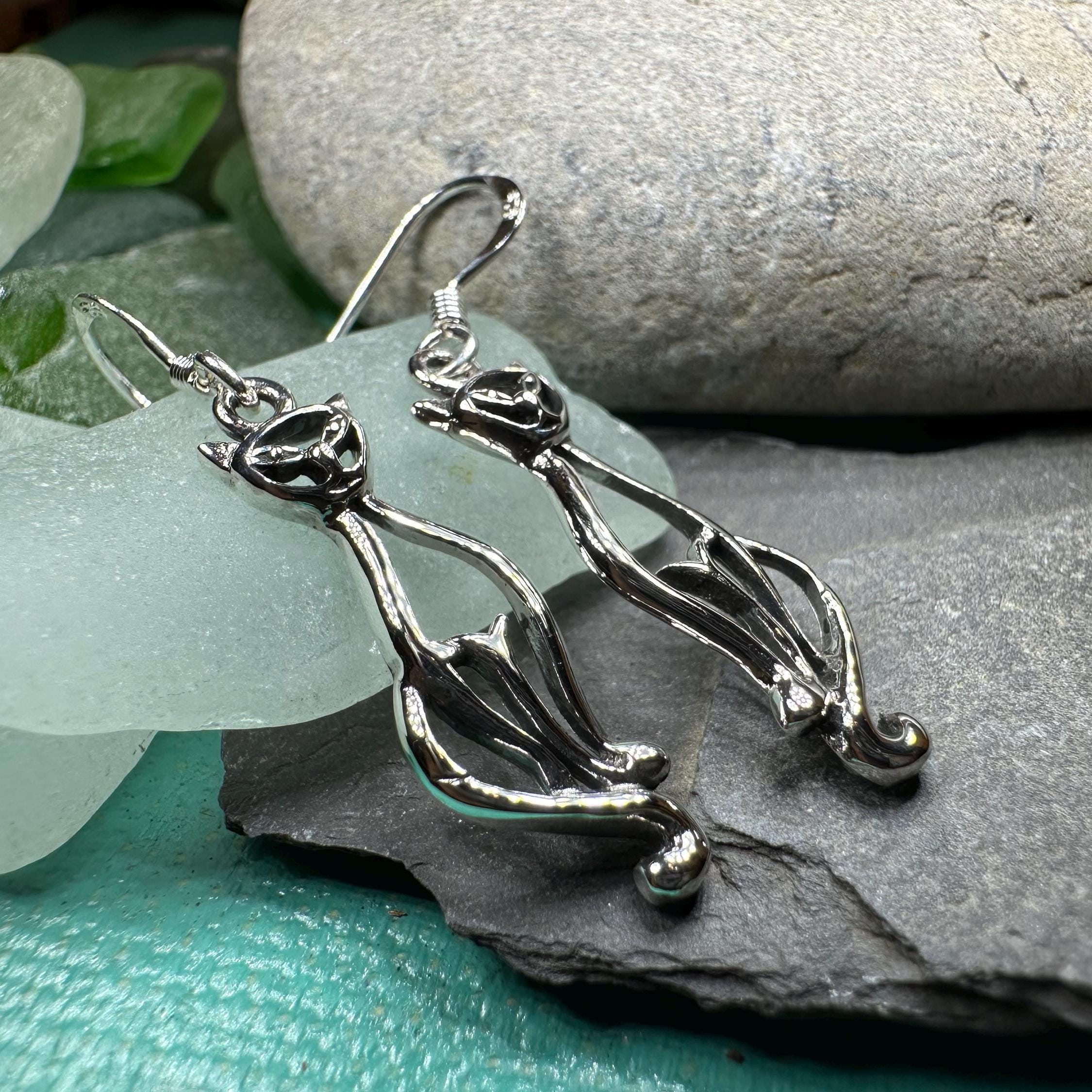 Roxie Celtic Cat Earrings