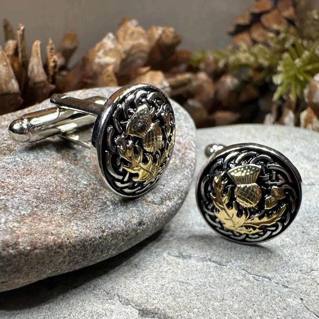 Golden Thistle Cuff Links