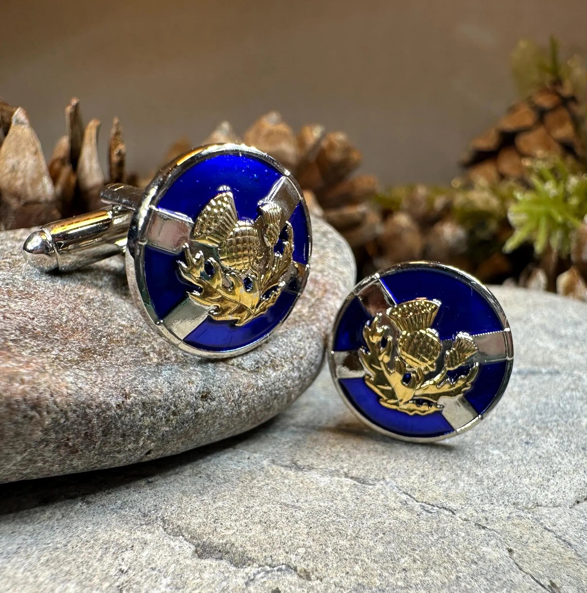 Saltire Thistle Cuff Links