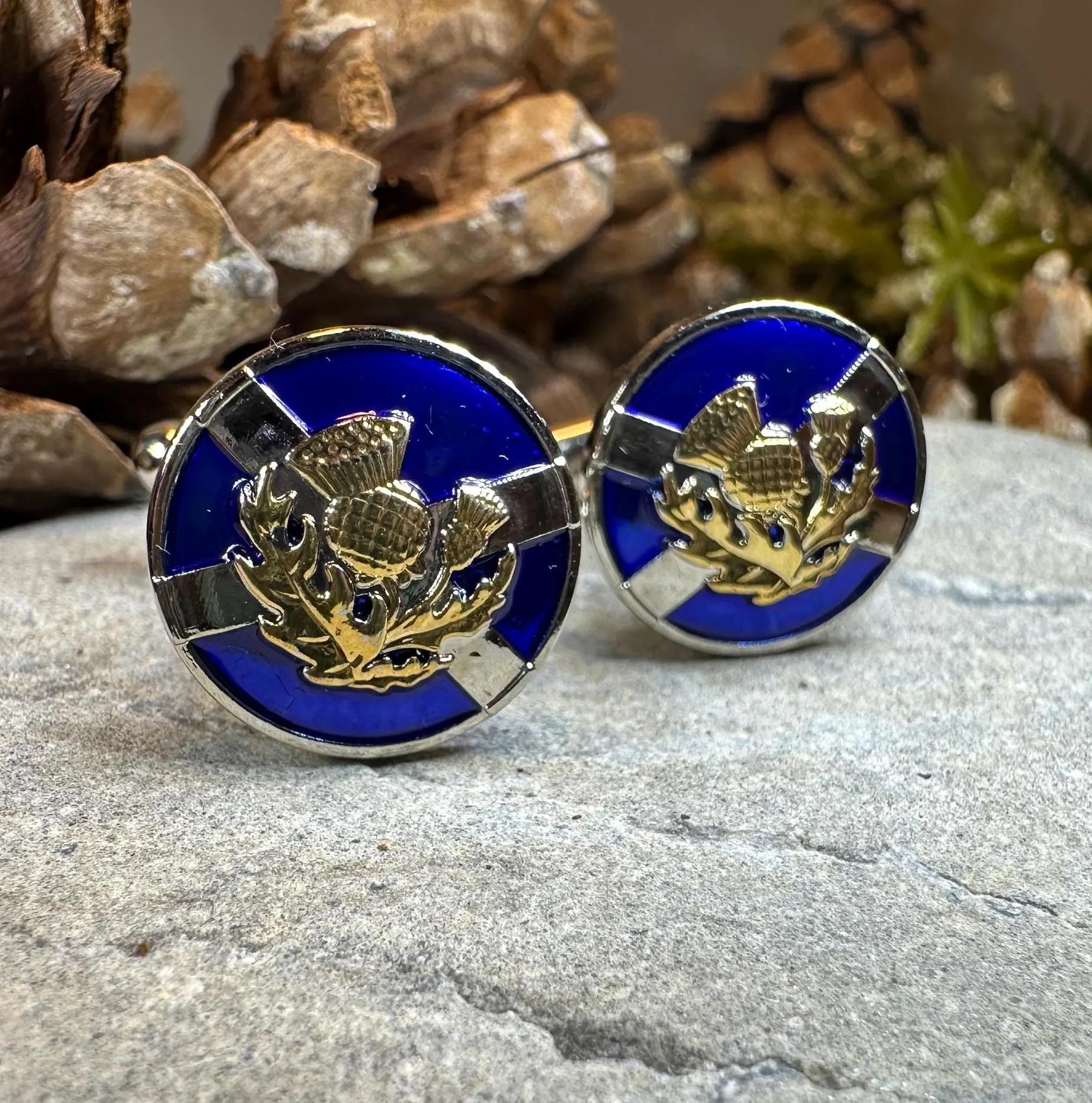 Saltire Thistle Cuff Links