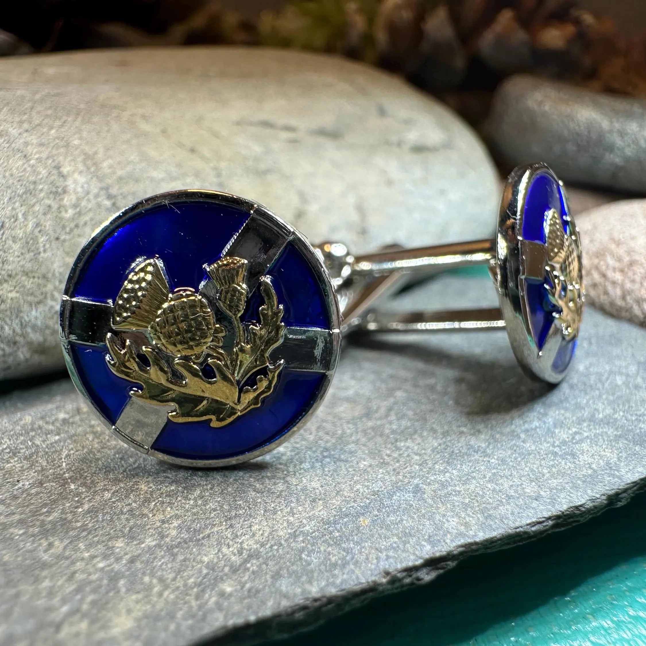 Saltire Thistle Cuff Links