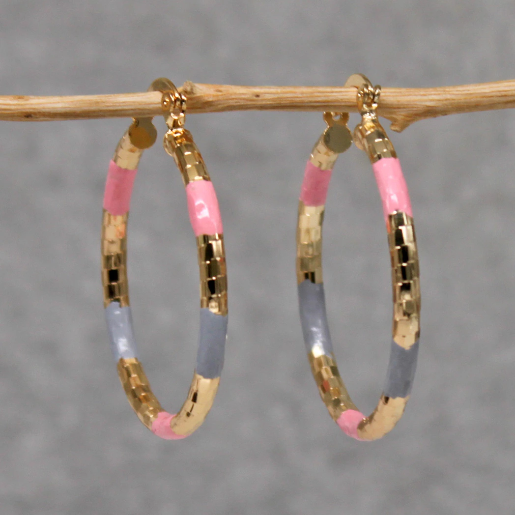 Vintage Colorful Golden Earrings