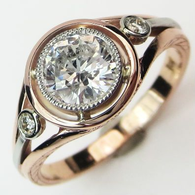 Vintage Inlaid Rounded Crystal Ring