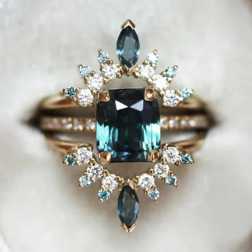 Vintage Blue Crystalline Exotic Ring