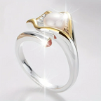 Vintage Gold & Silver Pearl Ring