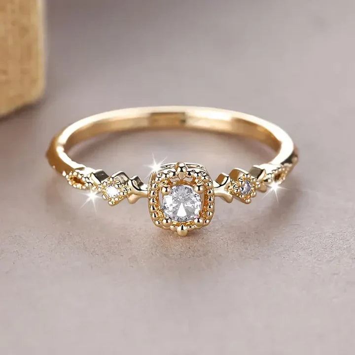 Radiant Vintage Crystal Ring