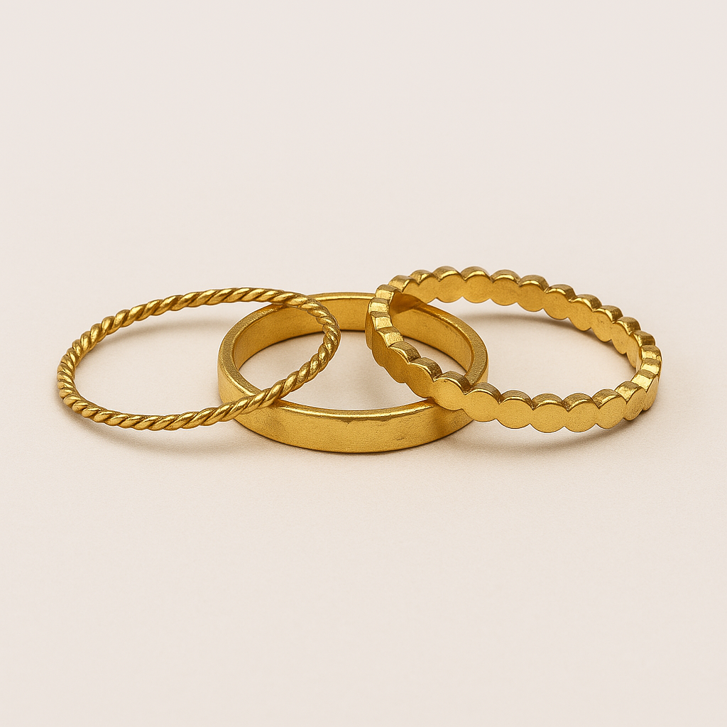 Triple Golden Ring Set