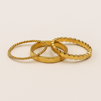 Triple Golden Ring Set