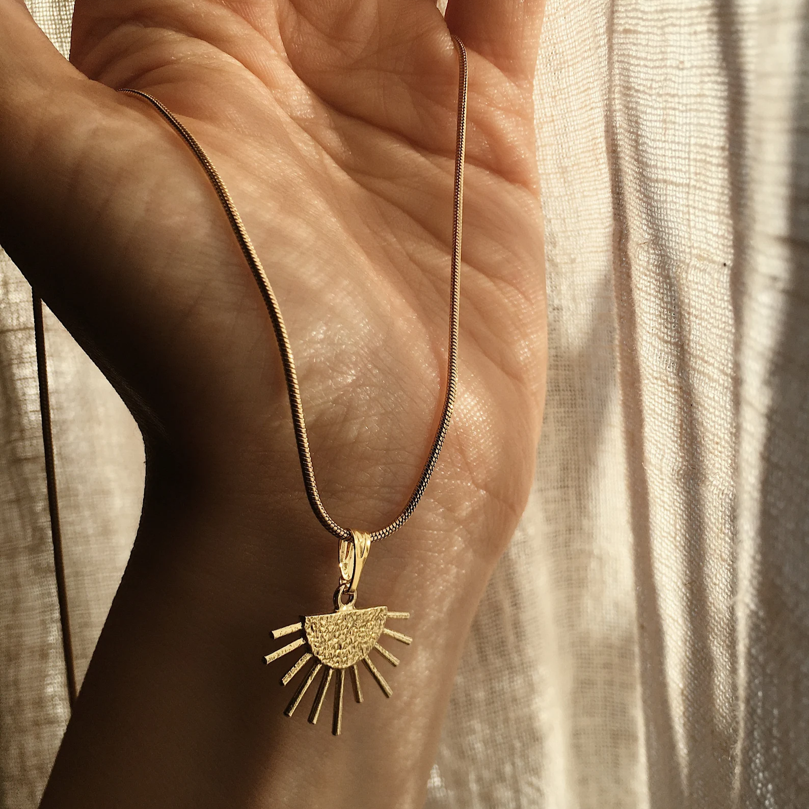 Solar Golden Pendant Necklace