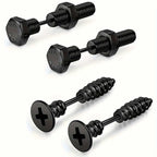 2pairs Stainless Steel Punk Screw Studs Earring For Men