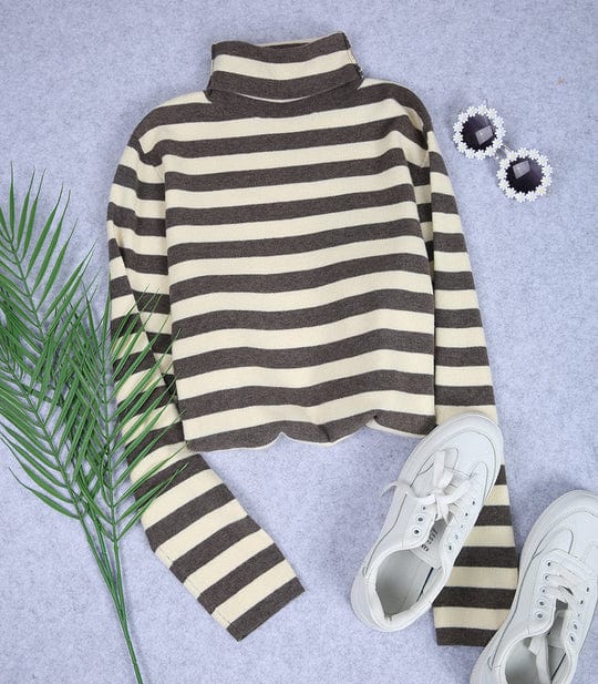 Lucia Comér - Striped turtleneck sweate