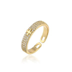 Gold Sparkling Faith Resizable Ring