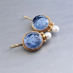 Classic Blue Pearl Earrings