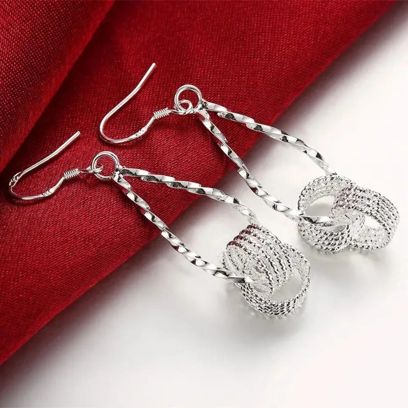Vintage Silver Knot Drop Earrings