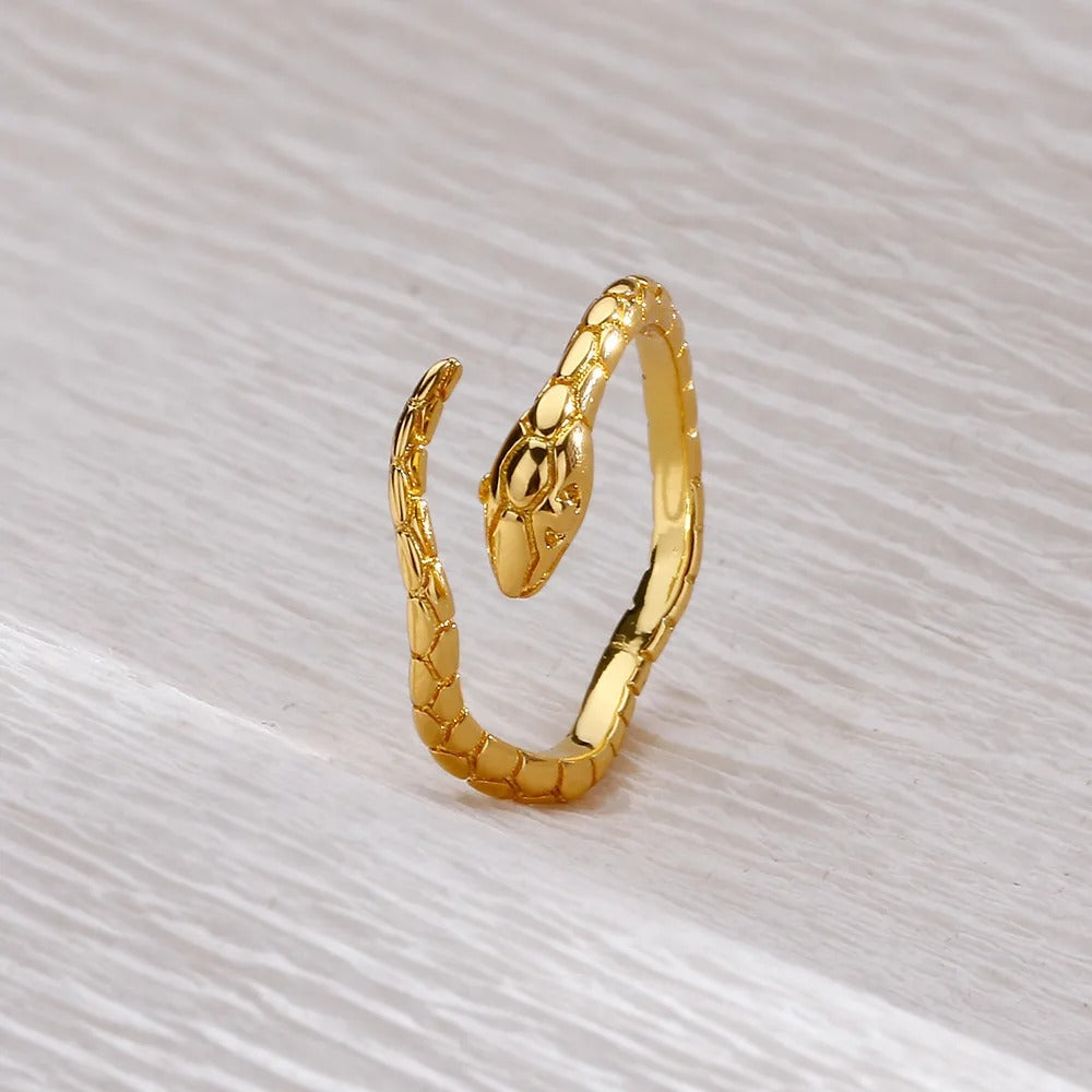 Vintage Gold Snake Wrap Adjustable Ring