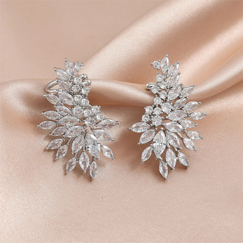 Vintage Silver Crystal Flower Earrings