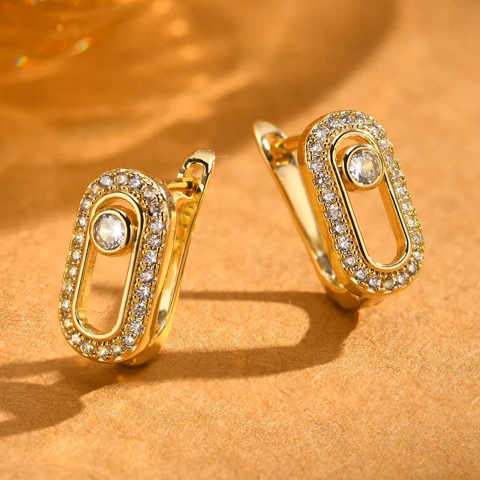 Gold Vintage Geometric Stud Earrings