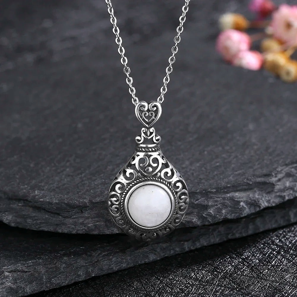 Vintage Ornate Moonstone Necklace