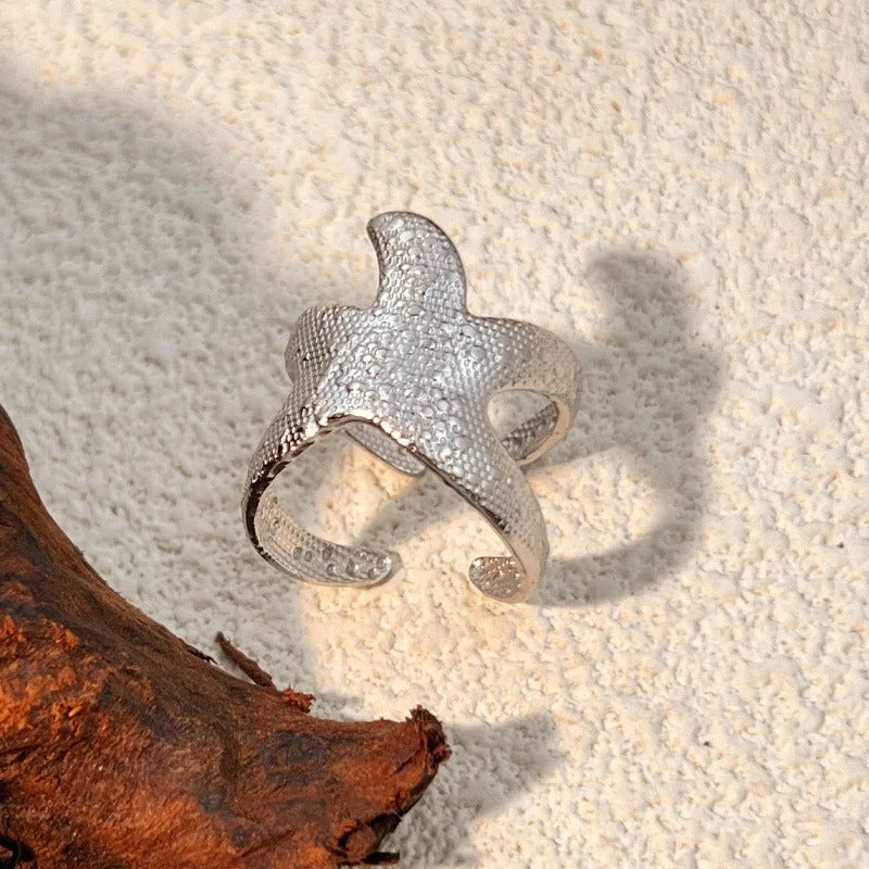 Vintage Silver Starfish Adjustable Ring