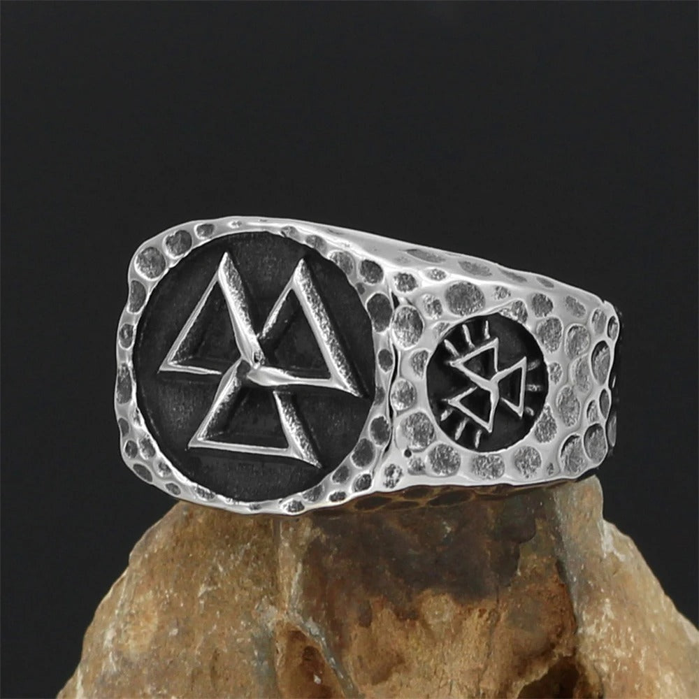 Vintage Silver Norse Valknut Ring