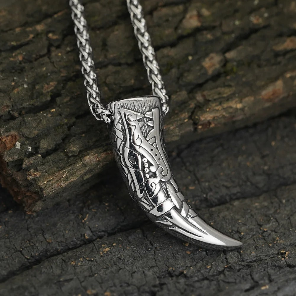 Silver Nordic Beast Fang Necklace
