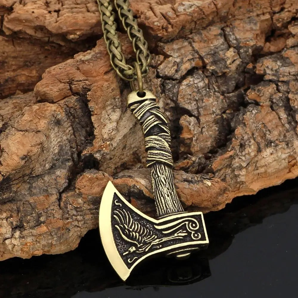 Vintage Norse Axe Pendant Necklace