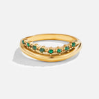 Mary - Emerald Green Layered Ring