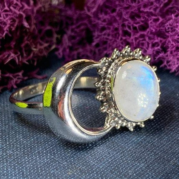 Radiant Crescent Moon Ring